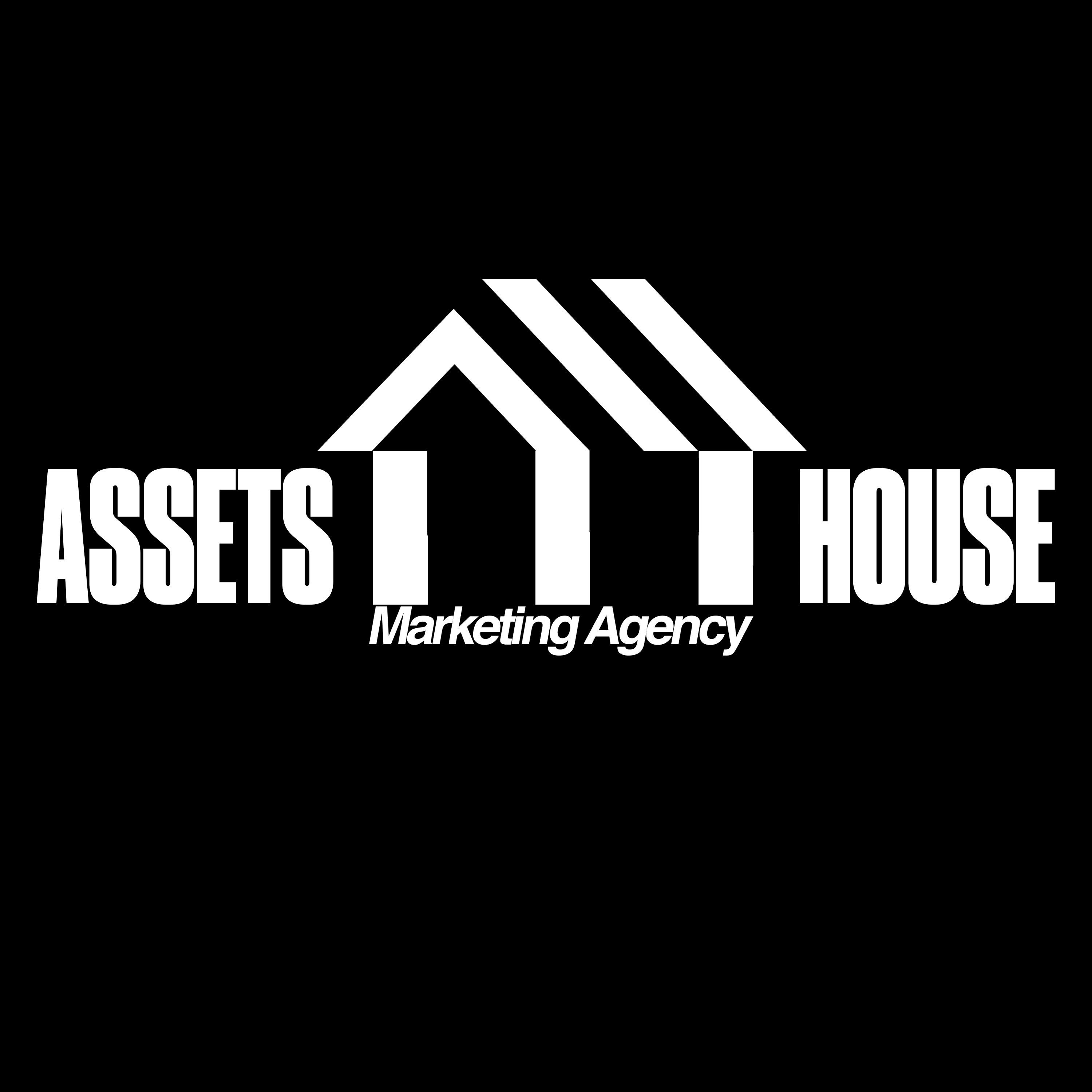 Official Assets House horizontal identity with architectural house symbol